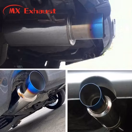 Burnt Blue Universal Car Stainless Steel Exhaust Pipe